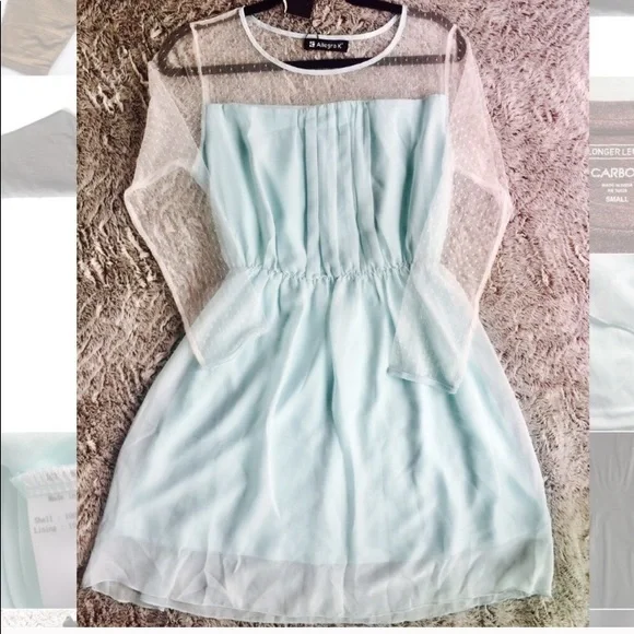 🦋 NWT SEA FOAM GREEN DRESS SIZE LARGE - Picture 2 of 6